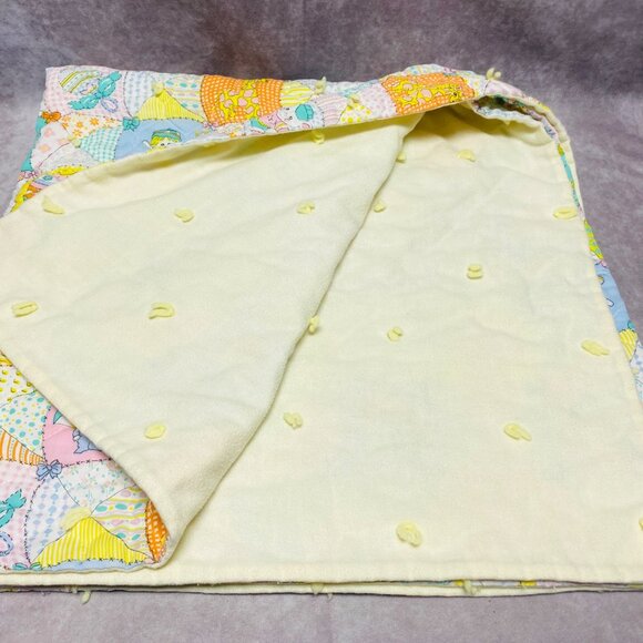 Vintage Huggables Baby Blanket Pastel Patchwork Design Cotton - Picture 3 of 10